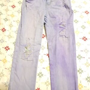 Stylish Acid Wash Purple Kids Jeans